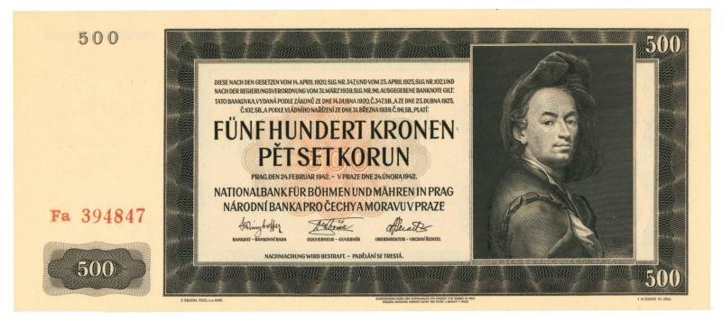 Bohemia and Moravia. Korun. Bankbiljet. 1942. - UNC.