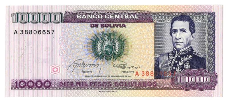 Bolivia. Bolivianos. Bankbiljet. 1984. - UNC.