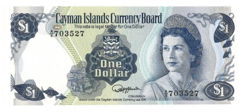 Cayman Islands. Dollars. Bankbiljet. 1974. - UNC.