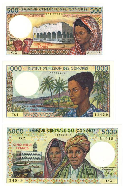 Comores. Francs. Bankbiljet. 1984-1986. - UNC.
