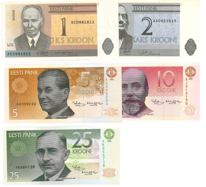 Estonia. Krooni. Bankbiljet. 1991-1992. - UNC.