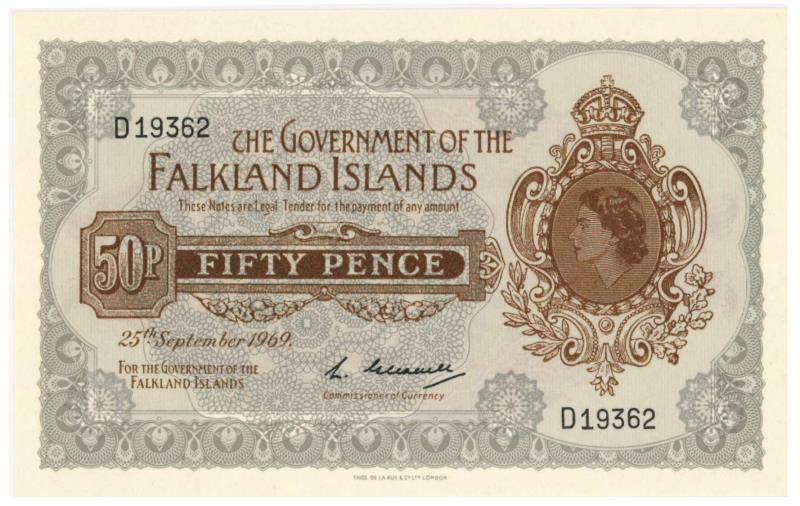 Falklands Islands. Pence. Bankbiljet. 1969. - UNC.
