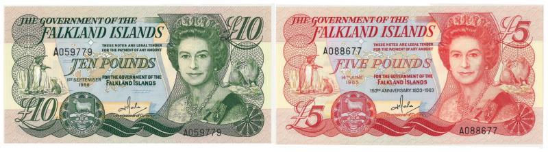 Falklands Islands. Pounds. Bankbiljet. 1983, 1986. - UNC.