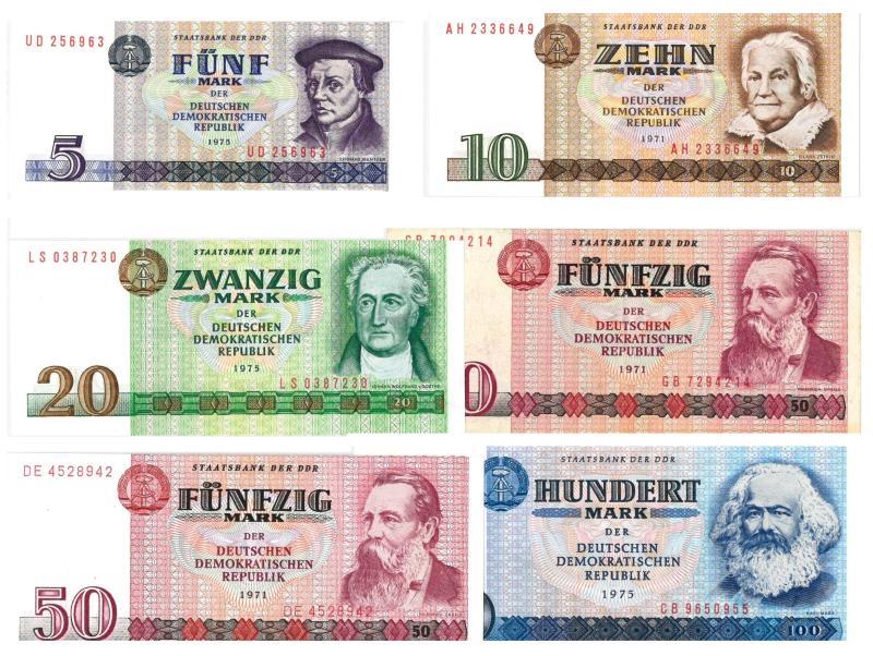 Germany Democratic Rebuplic. Mark. Bankbiljet. 1975, 1971. - UNC.