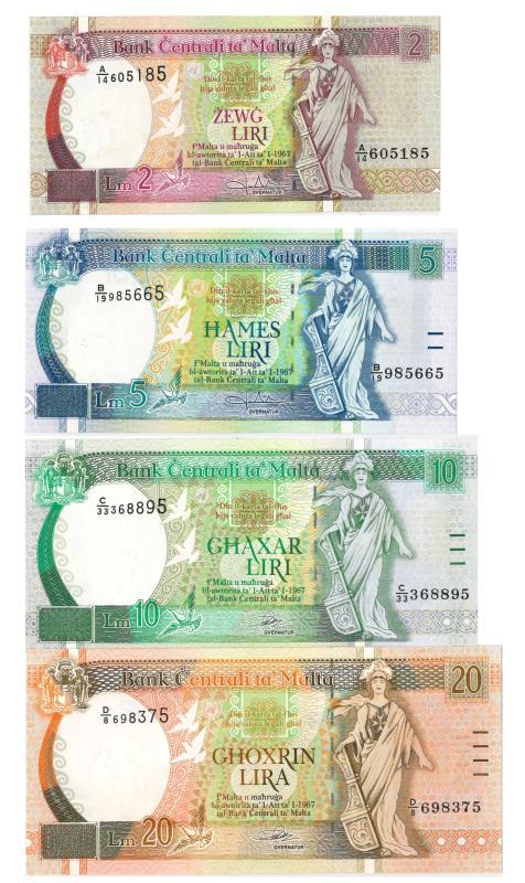 Malta. Liri. Bankbiljet. 1967. - UNC.