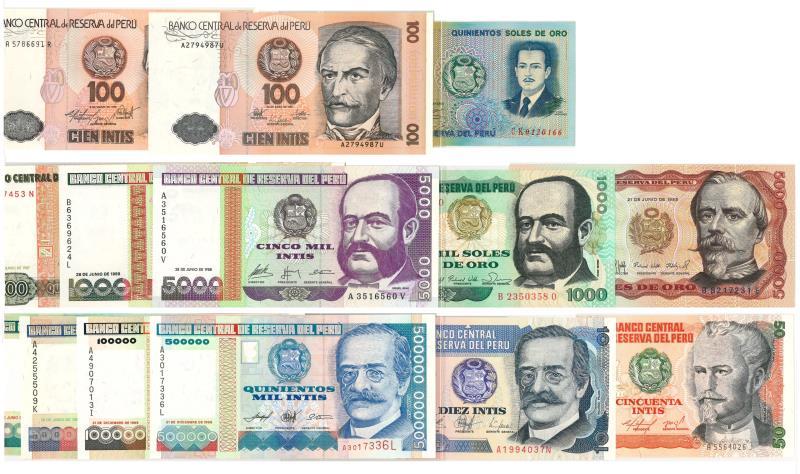 Peru. Soles. Bankbiljet. 1976, 1985-1989. - UNC.