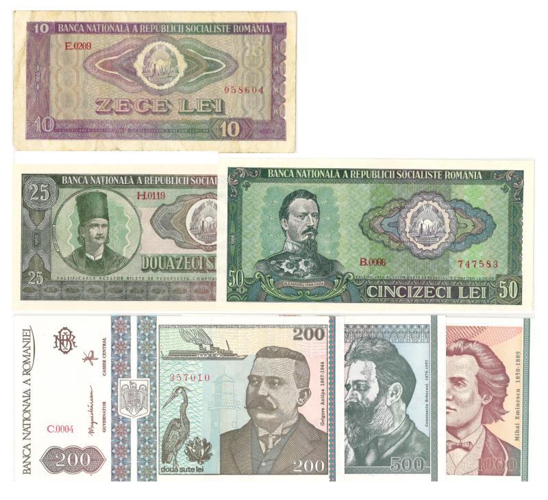 Romania. Lei. Bankbiljet. 1966, 1992-1993. - UNC.