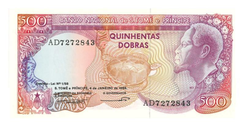 Saint Thomas & Prince. Dobras. Bankbiljet. 1989. - UNC.