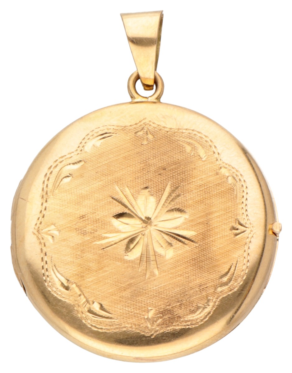 14K Geelgouden medaillon met familiewapen.