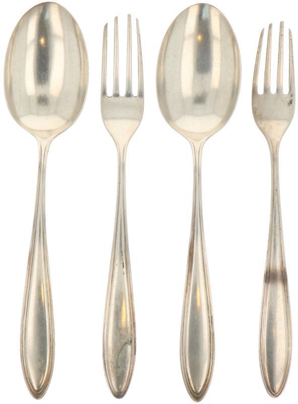 (4) Lepels en vorken zilver.