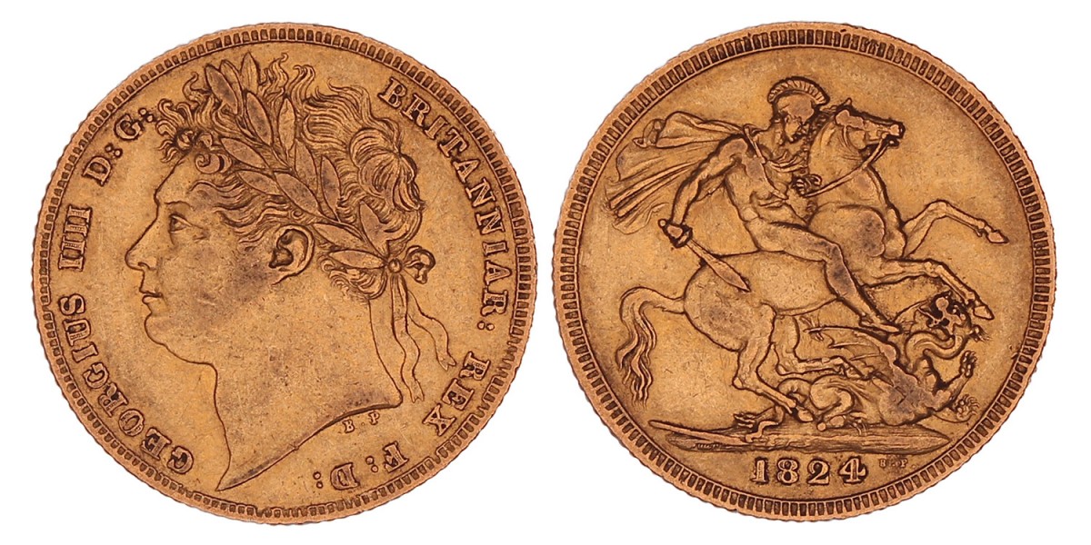 Great Britain. George IV. Sovereign. 1824.
