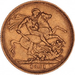 Great Britain. George IV. Sovereign. 1821.