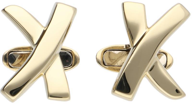 Tiffany & Co. "X" Kiss heren manchetknopen geelgoud - 18 kt.