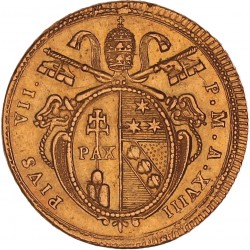 Italian states. Papal states. Pius VII. Doppia. An XVIII (1817).