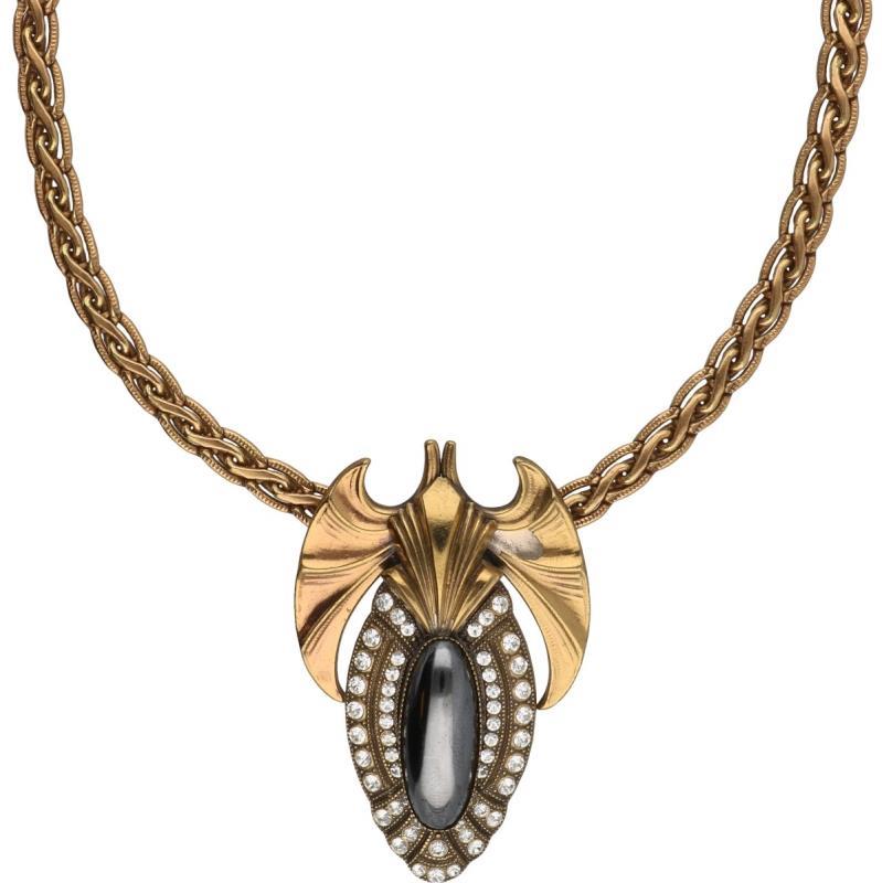 Ermani Bulatti vintage collier, met hematiet en zirkonia.