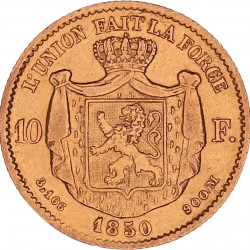 Belgium. Leopold I. 10 Francs. 1850.