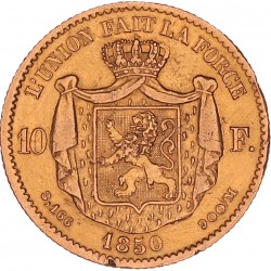 Belgium. Leopold I. 10 Francs. 1850.