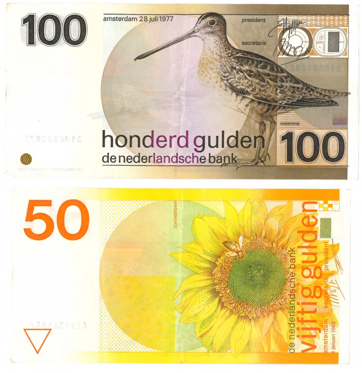 Nederland 50/100 gulden Bankbiljet Type 1977-1982 Zonnebloem/Snip - Zeer Fraai
