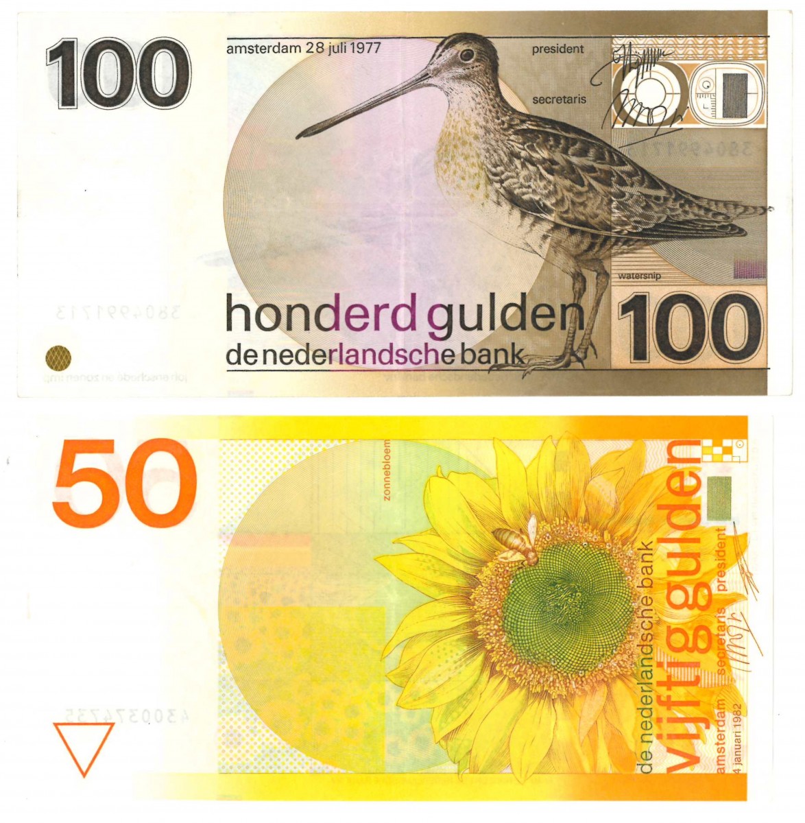 Nederland 50/100 gulden Bankbiljet Type 1977-1982 Zonnebloem en Snip - Zeer Fraai