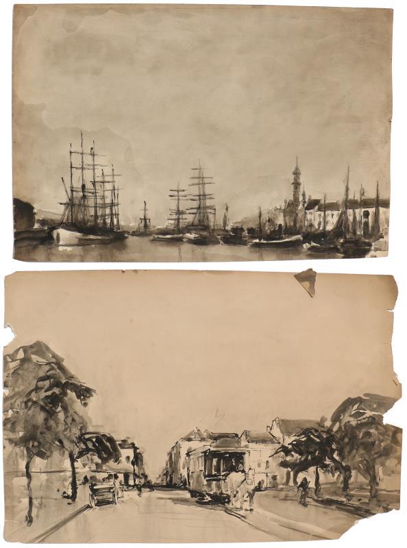 (2) Hollandse aquarellen.