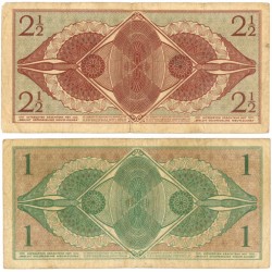 New Guinea 1 and 2½ gulden Banknote Type 1950 - Fine +.