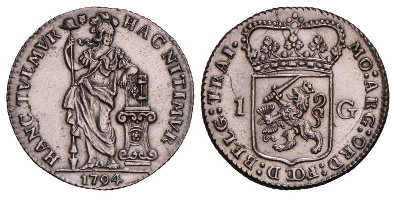 1 Gulden Utrecht 1794. Prachtig -.