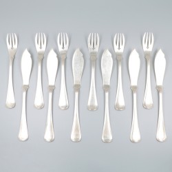 12-delige set visbestek zilver.