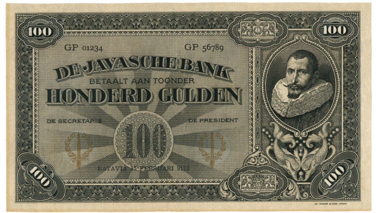 Netherlands-Indies 100 gulden Proofseries Type 1925 Jan Pieterszoon Coen - UNC