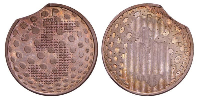 5 Euro vredesvijfje einde muntplaat 2005. UNC.
