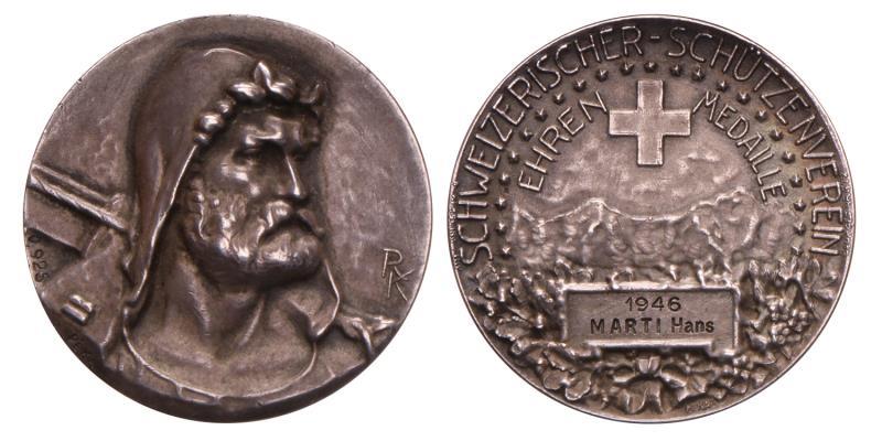 Zwitserland. 1946. Schutterswedstrijd, erepenning. Door Georg Hantz.
