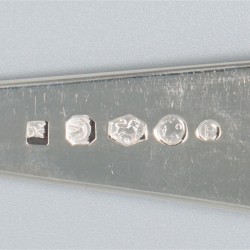 6-delige set dinerlepels Haags lofje, zilver.