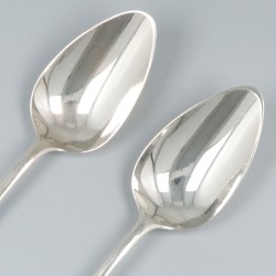 6-delige set dinerlepels Haags lofje, zilver.