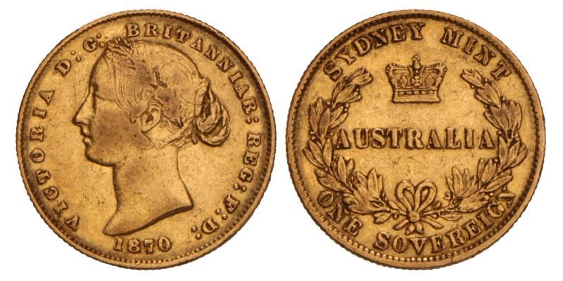 Australia. Victoria. Sovereign. 1870.
