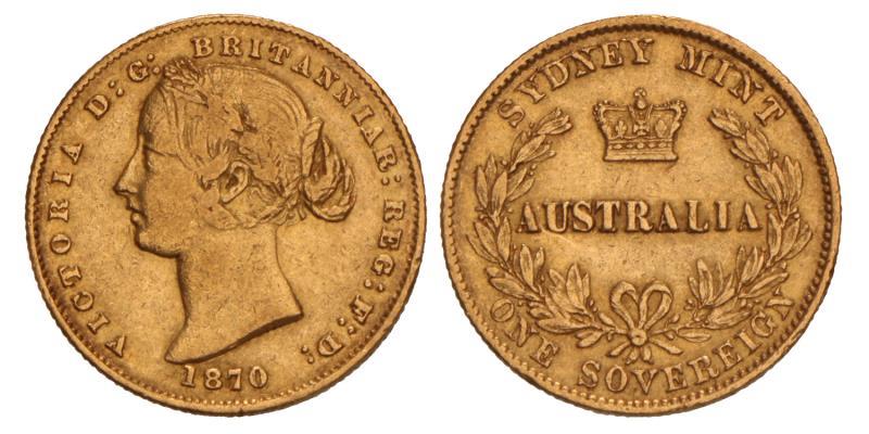 Australia. Victoria. Sovereign. 1870.