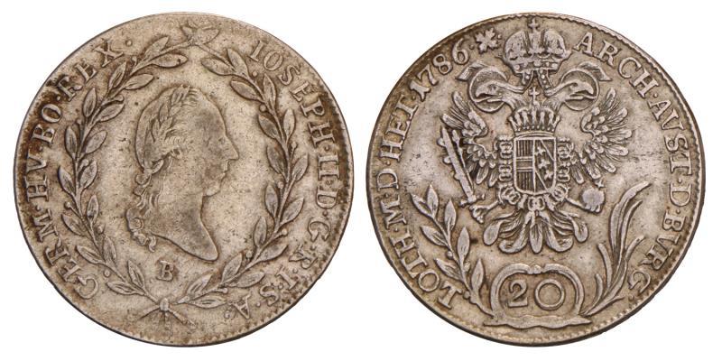 Austria. Joseph II. 20 Kreuzer. 1786 B.