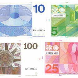Nederland 5/10/25/100 gulden Bankbiljet Type 1968-1973 Vondel/Frans Hals/Sweelinck/De Ruyter - Prachtig