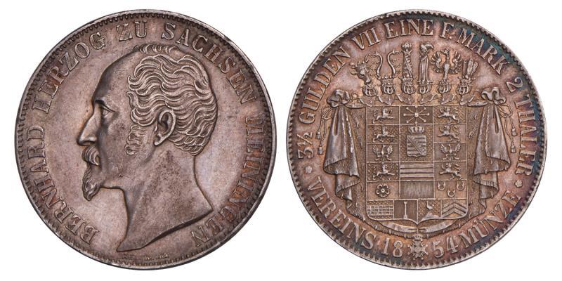 Germany. Saxe Meiningen. Bernhard II. 2 Thaler. 1854.