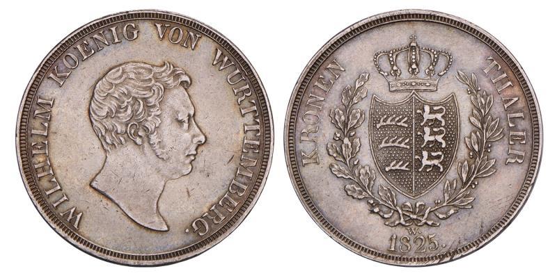 Germany. Wurttemberg. Wilhelm I. Kronentaler. 1825.