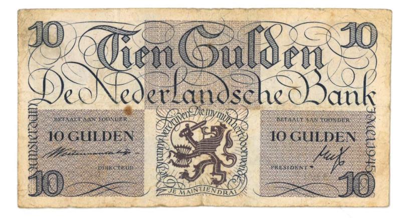 Nederland. 10 gulden. Bankbiljet. Type 1945I. Lieftincktientje - Fraai / Zeer Fraai.