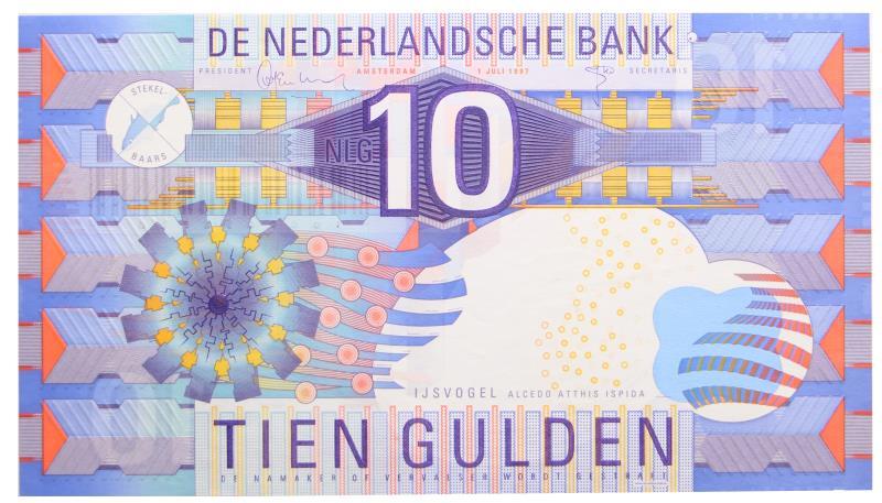 Nederland. 10 gulden. Bankbiljet. Type 1997. IJsvogel - Prachtig +.
