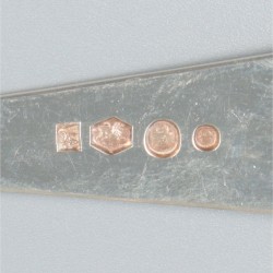 6-delige set dinerlepels Haags lofje, zilver.