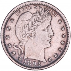 USA. 'Barber' ¼ Dollar. 1892.