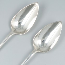 6-delige set dinerlepels Haags lofje, zilver.