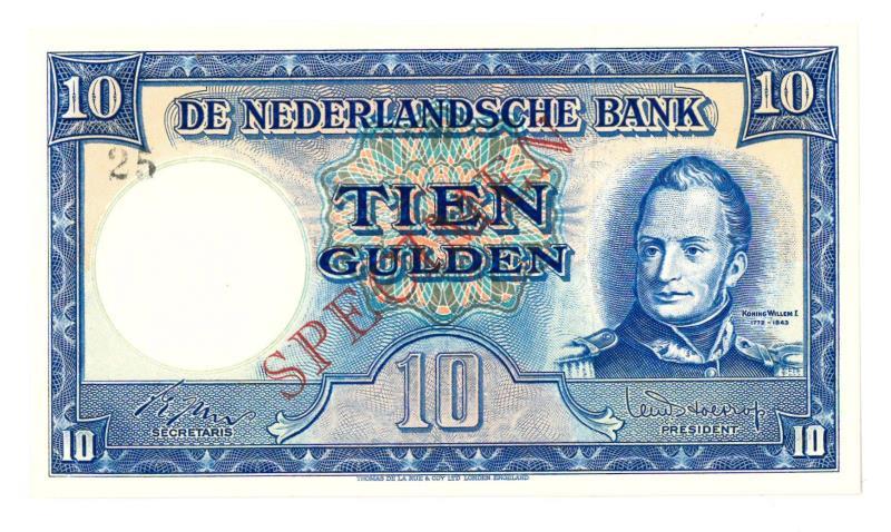 Nederland. 10 gulden. Bankbiljet. Type 1949. Willem I Molen - UNC.
