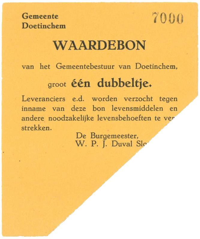 Nederland. 10 cent. Waardebon. Doetinchem - UNC.
