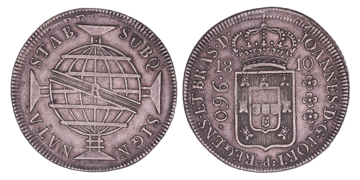 Brazil, Portugese Colony. Joao, Prince Regent. 960 Reis. 1810 R.