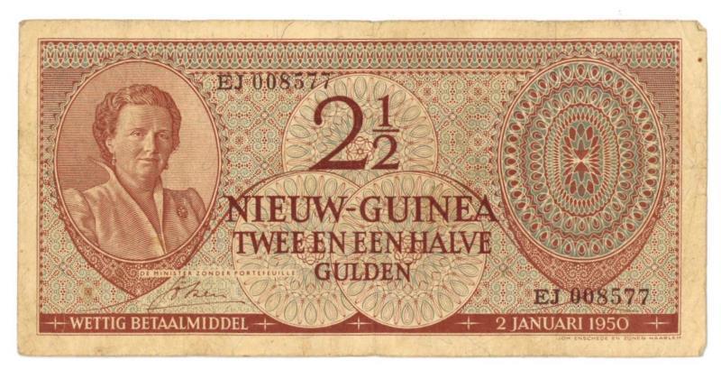 Nieuw-Guinea. 2½ gulden. Bankbiljet. Type 1950. - Zeer Fraai -.