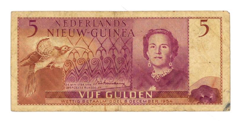 Nieuw-Guinea. 5 gulden. Bankbiljet. Type 1954. - Fraai.