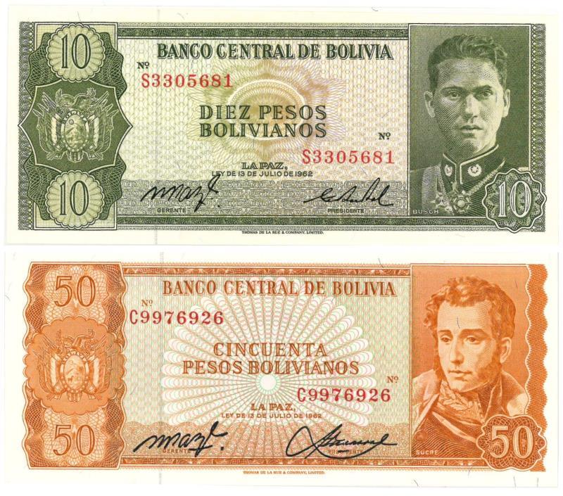 Bolivia. Bolivianos. Bankbiljet. 1962. - UNC.