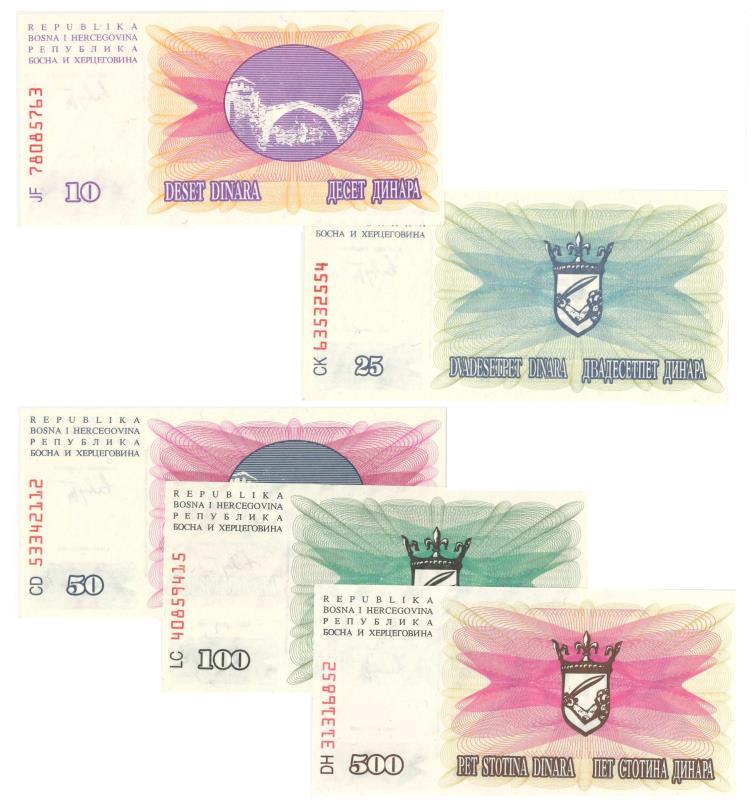 Bosnia - Herzegovina. Dinara. Bankbiljet. 1992. - UNC.